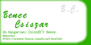 bence csiszar business card